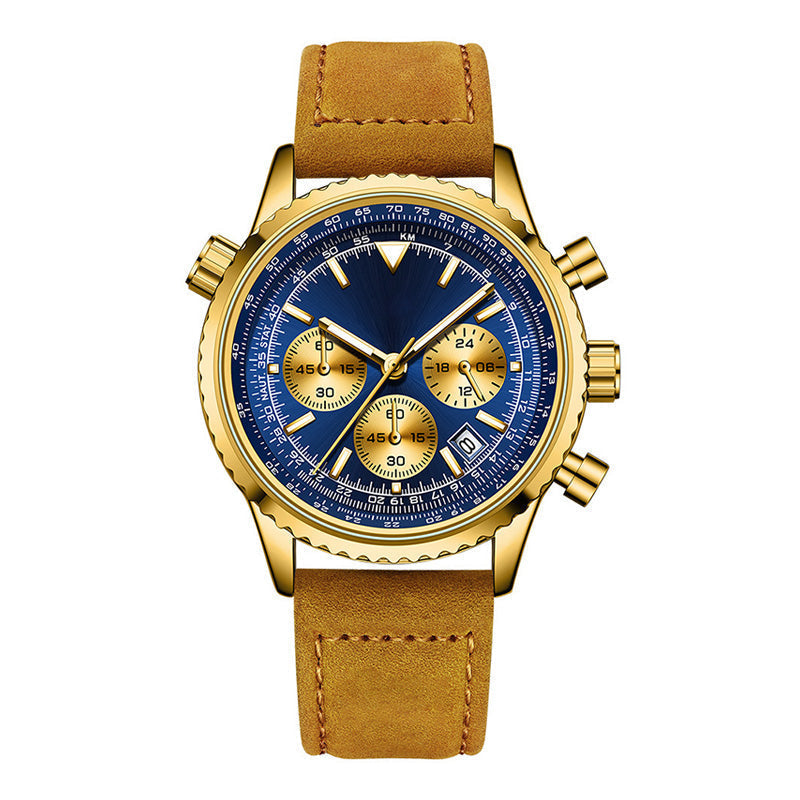 Multifunktions-Chronograph Wasserdichte Analog-Quarz-Uhr mit Datumsanzeige