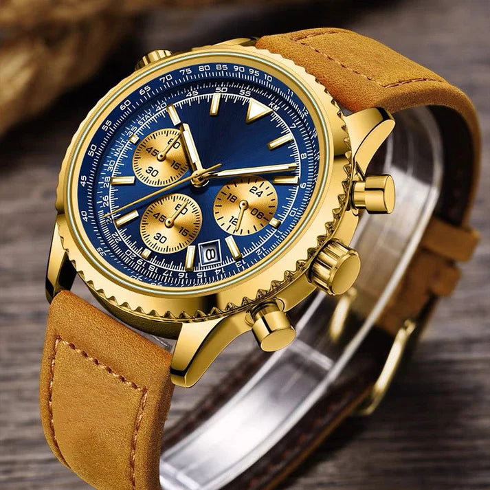 Multifunktions-Chronograph Wasserdichte Analog-Quarz-Uhr mit Datumsanzeige