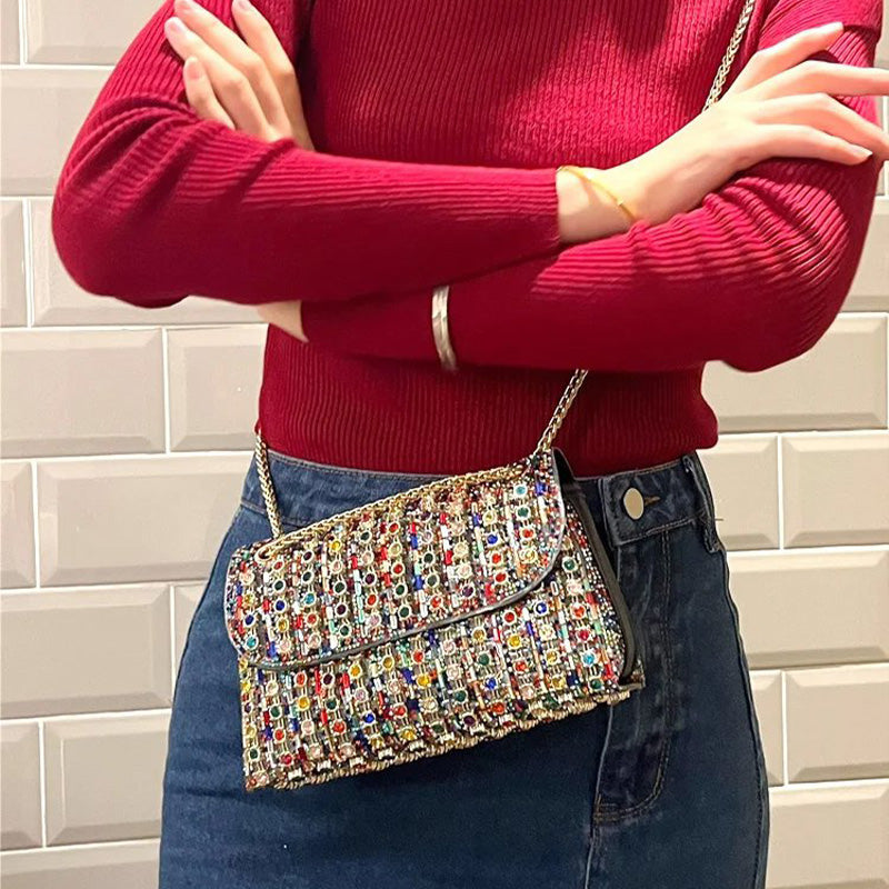 🎁🔥 Neujahrsverkauf 50% OFF.🔥Luxuriöse bunte Strass-Tasche für Frauen