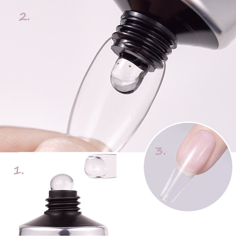 Magisches festes Nagelkleber-Gel 3 in 1 Set für Nageltips