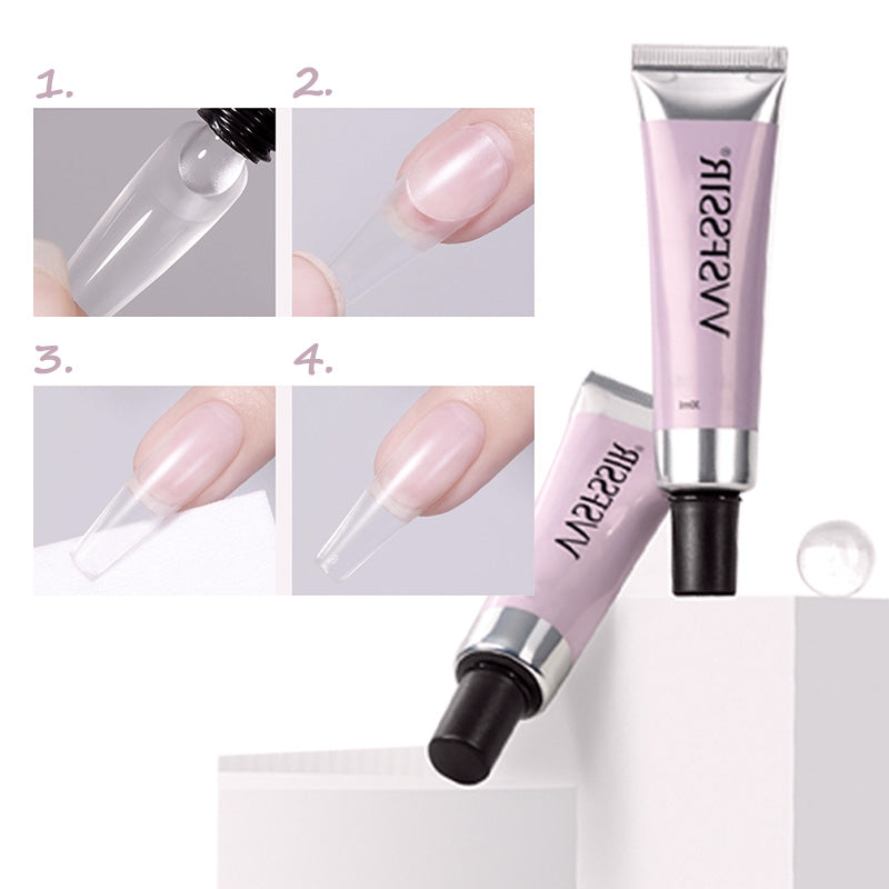Magisches festes Nagelkleber-Gel 3 in 1 Set für Nageltips