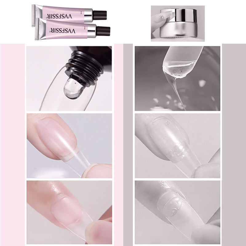 Magisches festes Nagelkleber-Gel 3 in 1 Set für Nageltips