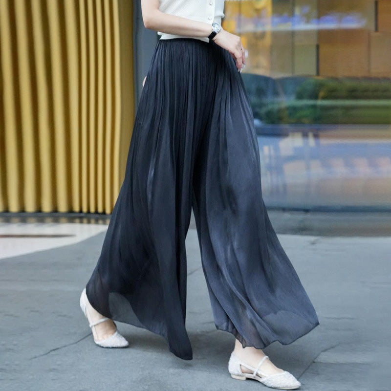 đ„Hot Sale 49% Offđ„Glasierte Eis Seide Boden-LĂ€nge Weites-Bein Culottes