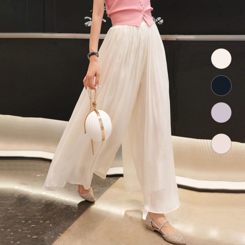 đ„Hot Sale 49% Offđ„Glasierte Eis Seide Boden-LĂ€nge Weites-Bein Culottes