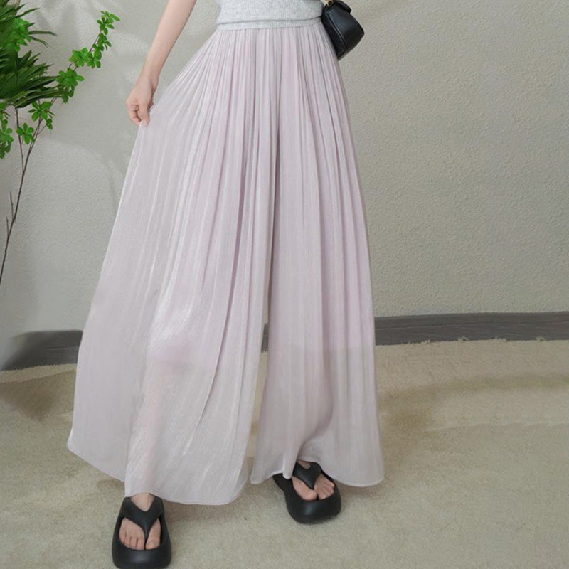 đ„Hot Sale 49% Offđ„Glasierte Eis Seide Boden-LĂ€nge Weites-Bein Culottes