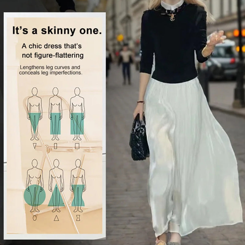 đ„Hot Sale 49% Offđ„Glasierte Eis Seide Boden-LĂ€nge Weites-Bein Culottes