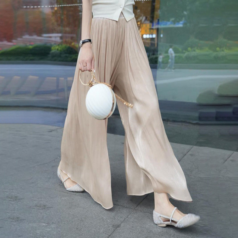 đ„Hot Sale 49% Offđ„Glasierte Eis Seide Boden-LĂ€nge Weites-Bein Culottes