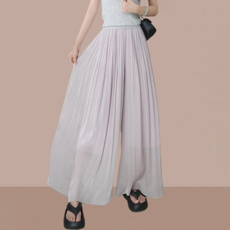 đ„Hot Sale 49% Offđ„Glasierte Eis Seide Boden-LĂ€nge Weites-Bein Culottes