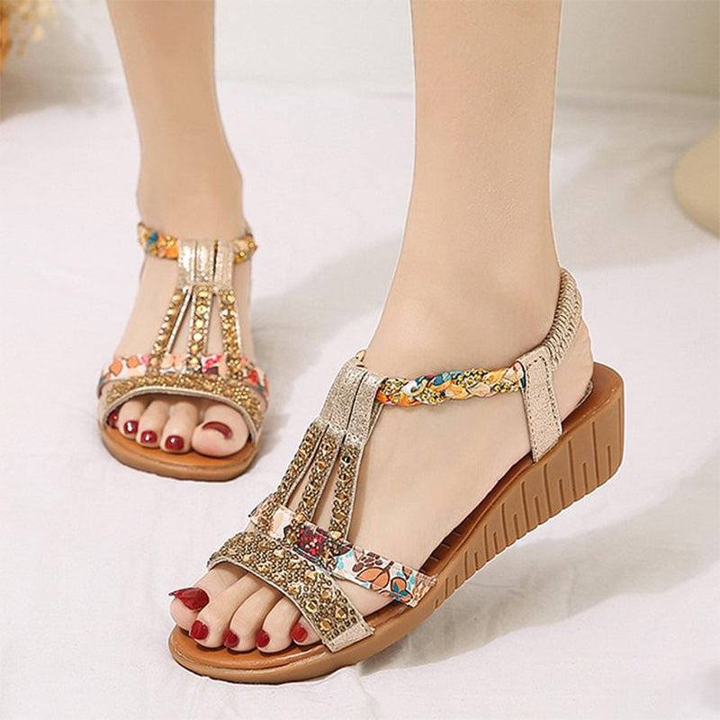 🔥 Letzter Tag Promotion 50% OFF - Frauen Neue Sommer Strass Offene Zehe Orthopädische Sandalen