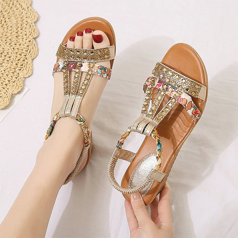 🔥 Letzter Tag Promotion 50% OFF - Frauen Neue Sommer Strass Offene Zehe Orthopädische Sandalen