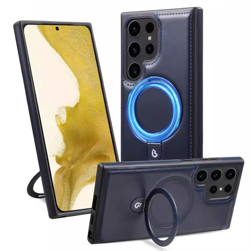 Kunstleder-Handyhülle mit magnetischem Klappständer für Samsung
