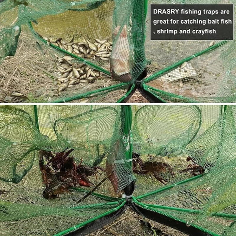 🍤Automatisch faltbares, verstärktes Angelnetz