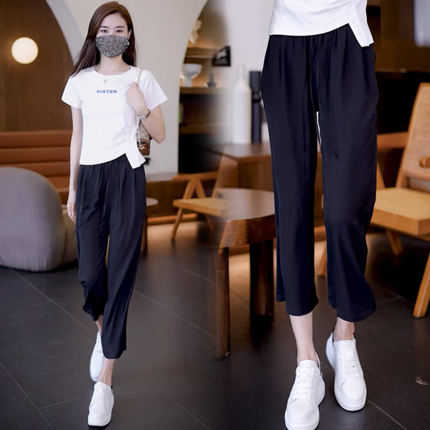 Sommerliche, weite Hose aus Eisseide für Damen