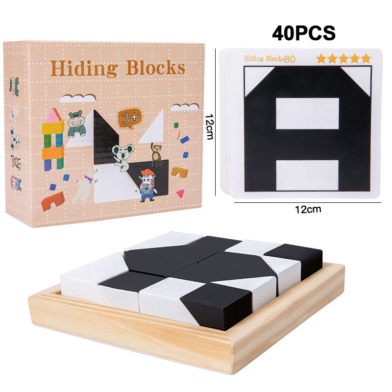 🎁Zeitlich begrenztes Angebot!🎅Kreatives schwarz-weißes Blockpuzzle-Set für Kinder