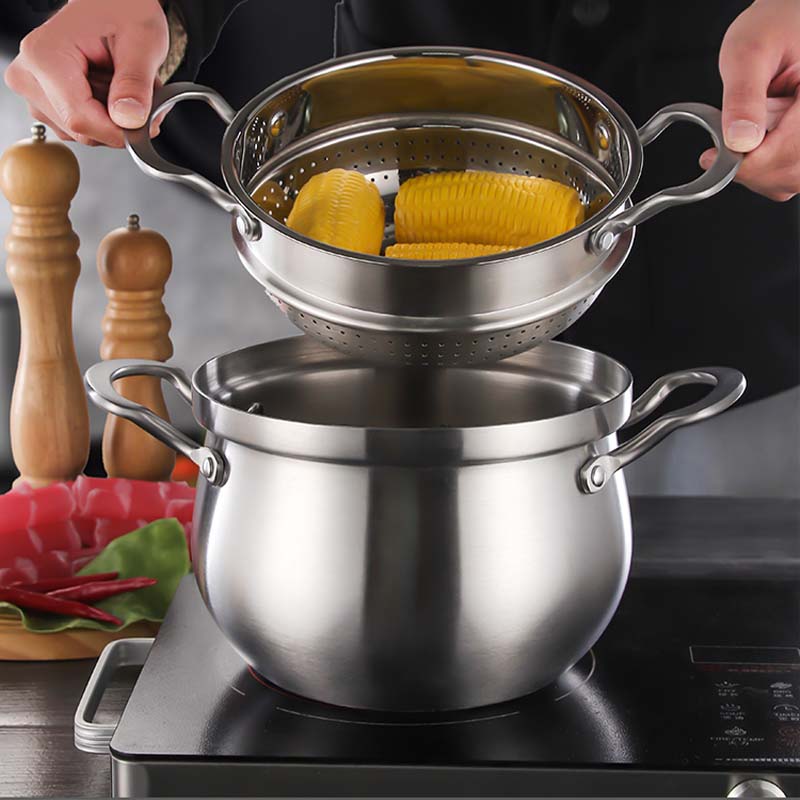 🍲Mehrzweck-Dampftopf aus Edelstahl mit großem Fassungsvermögen