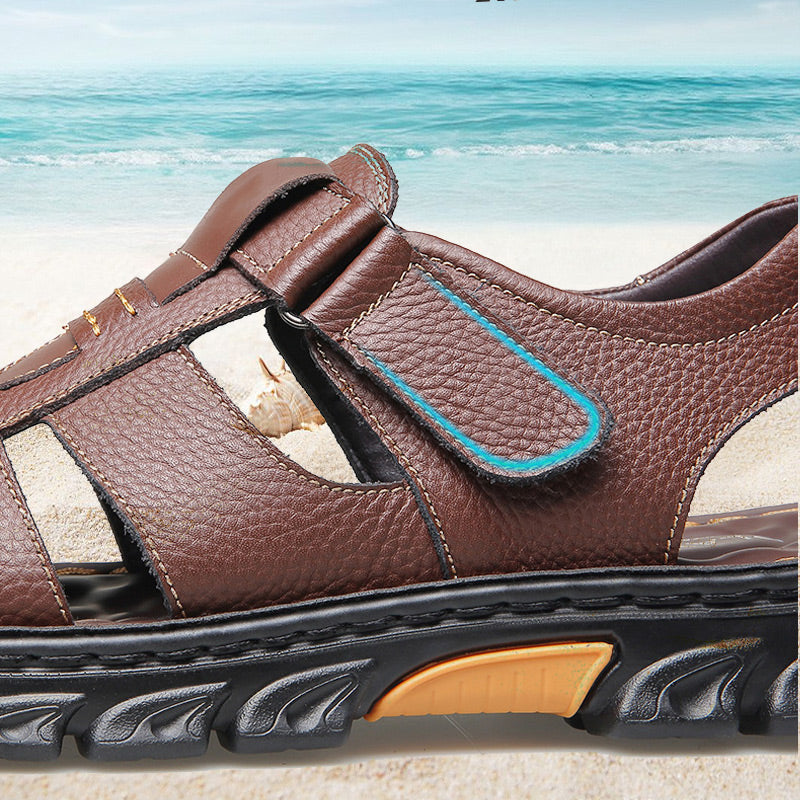 🔥49 % RABATT🔥Hochwertige Freizeitsandalen aus Leder für Herren 【Rutschfest, Fußmassage】