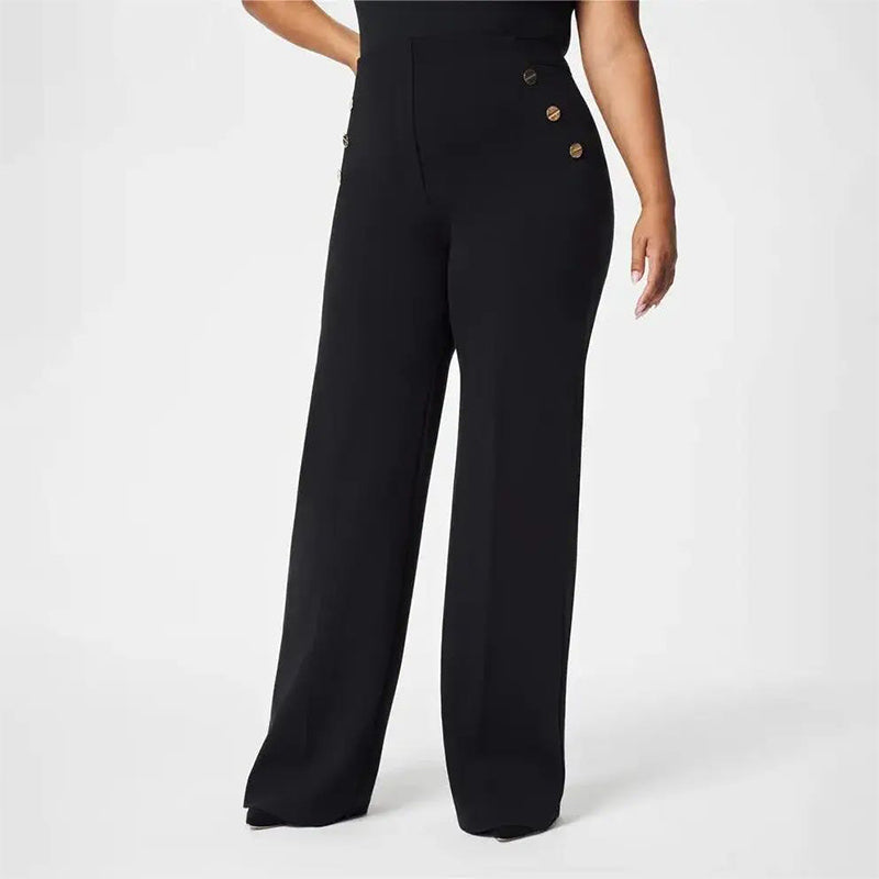 🥰 Damen-Plus-Size-Hochdehnbare Hochtaillen-Hosen mit weitem Bein