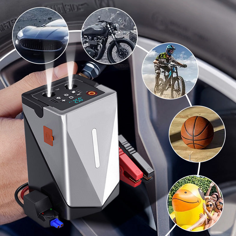 🚗Kostenloser Versand💯Multifunktionales Starthilfegerät mit Luftpumpe und Gebläse
