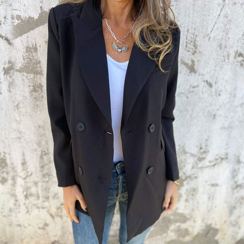 💕Modischer einfarbiger Langarm-Blazer