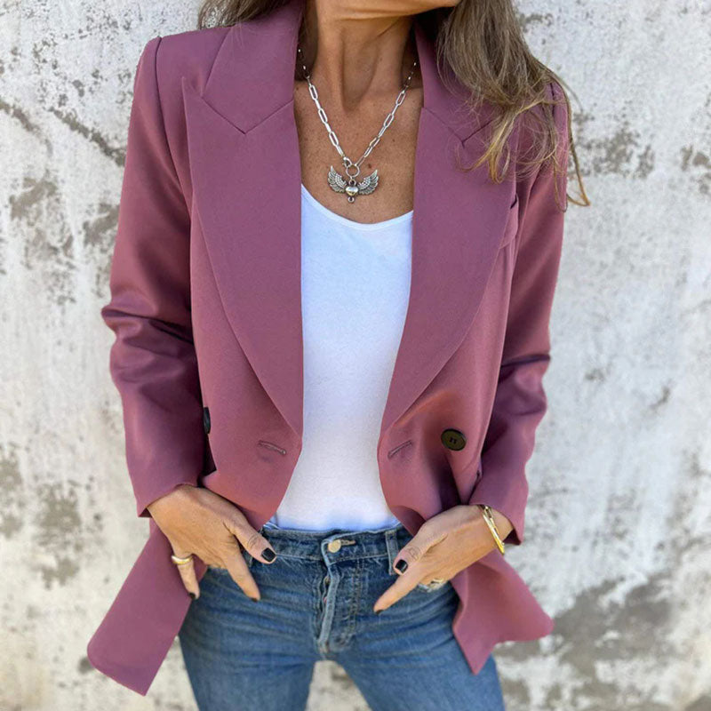 💕Modischer einfarbiger Langarm-Blazer