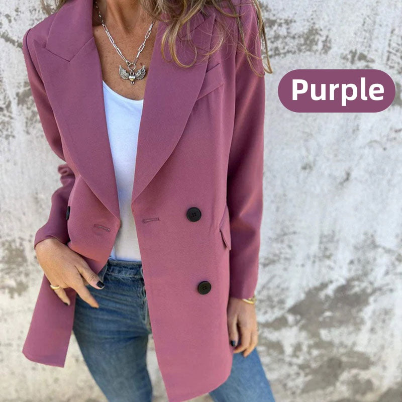 💕Modischer einfarbiger Langarm-Blazer