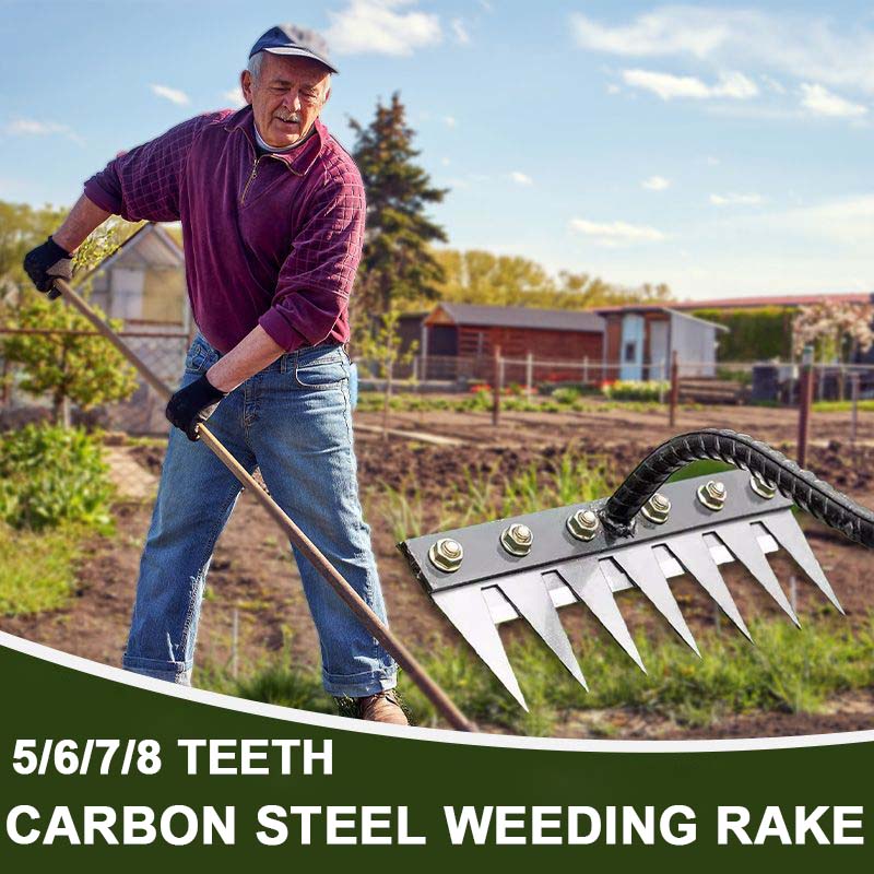 đFrĂźhherbst-Angeboteđ5/6/7/8 Unkrautrechen mit Gartenzähnen aus Karbonstahl