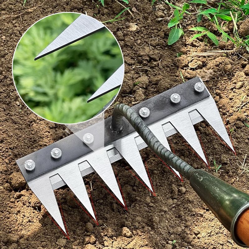 đFrĂźhherbst-Angeboteđ5/6/7/8 Unkrautrechen mit Gartenzähnen aus Karbonstahl