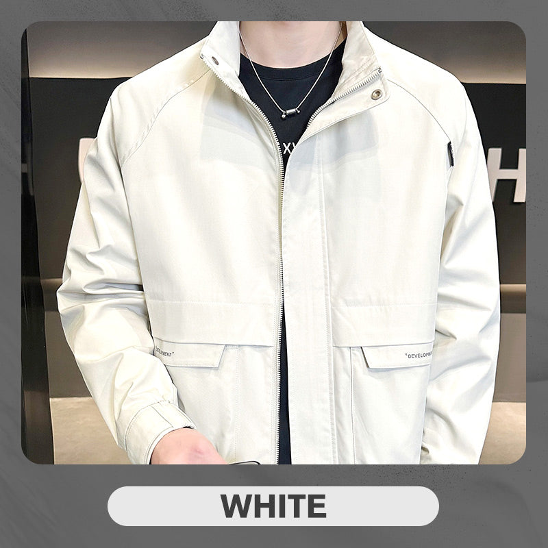 Stilvolle Herrenjacke mit durchgehendem Reißverschluss und Taschen