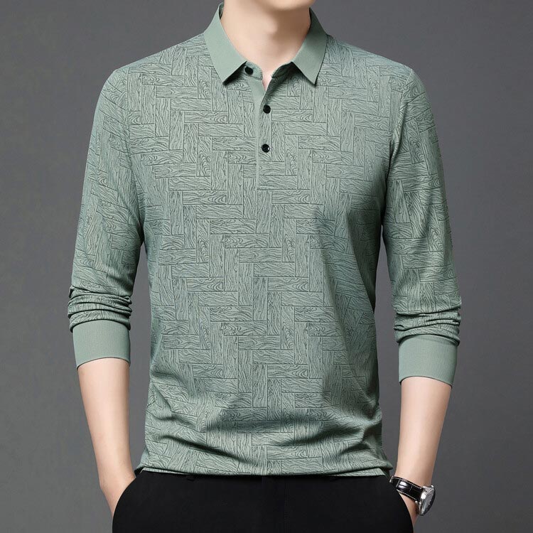 👔Elegantes lässiges langärmeliges T-Shirt mit 3 Knöpfen und Reverskragen für Männer