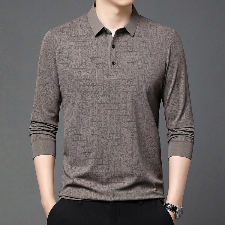 👔Elegantes lässiges langärmeliges T-Shirt mit 3 Knöpfen und Reverskragen für Männer