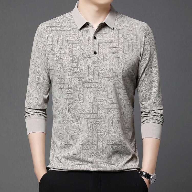 👔Elegantes lässiges langärmeliges T-Shirt mit 3 Knöpfen und Reverskragen für Männer