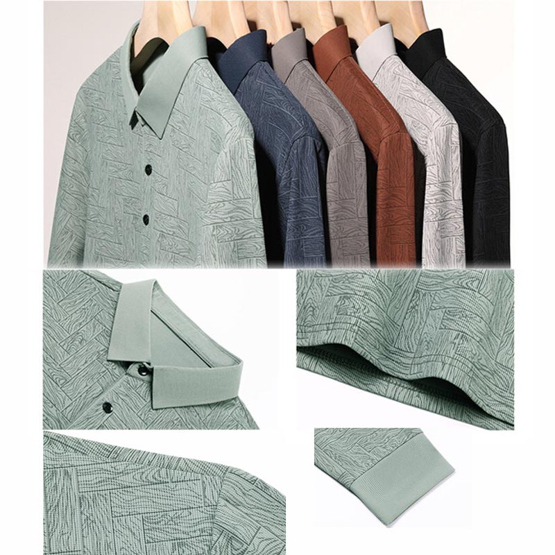 👔Elegantes lässiges langärmeliges T-Shirt mit 3 Knöpfen und Reverskragen für Männer