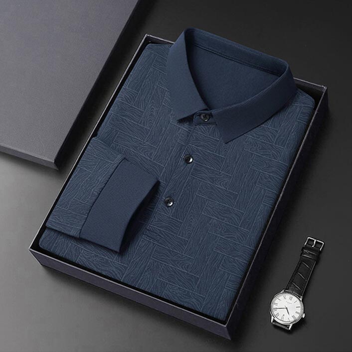 👔Elegantes lässiges langärmeliges T-Shirt mit 3 Knöpfen und Reverskragen für Männer