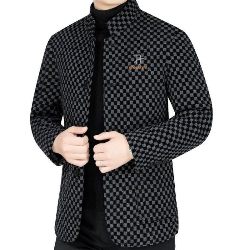 😎Herbstschlussverkauf Zeitlich begrenzt 45% RABATT💕Trendy karierte warme Herrenjacke mit Taschen