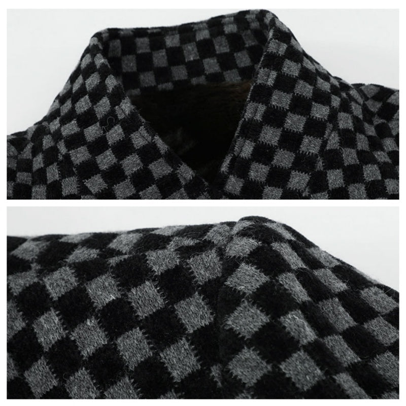 😎Herbstschlussverkauf Zeitlich begrenzt 45% RABATT💕Trendy karierte warme Herrenjacke mit Taschen
