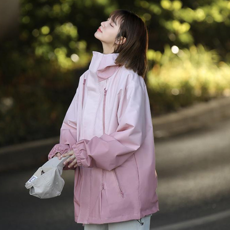 ✨New Arrival✨Gradient Color Unisex Hooded Windproof and Waterproof Jacket