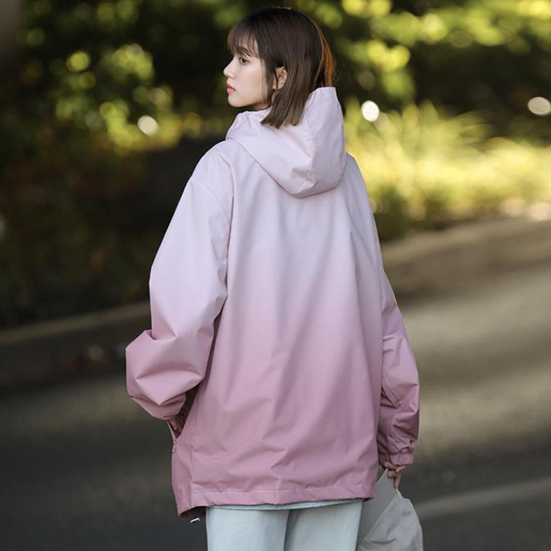 ✨New Arrival✨Gradient Color Unisex Hooded Windproof and Waterproof Jacket