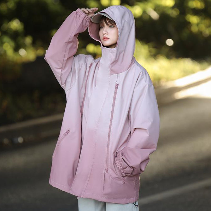 ✨New Arrival✨Gradient Color Unisex Hooded Windproof and Waterproof Jacket