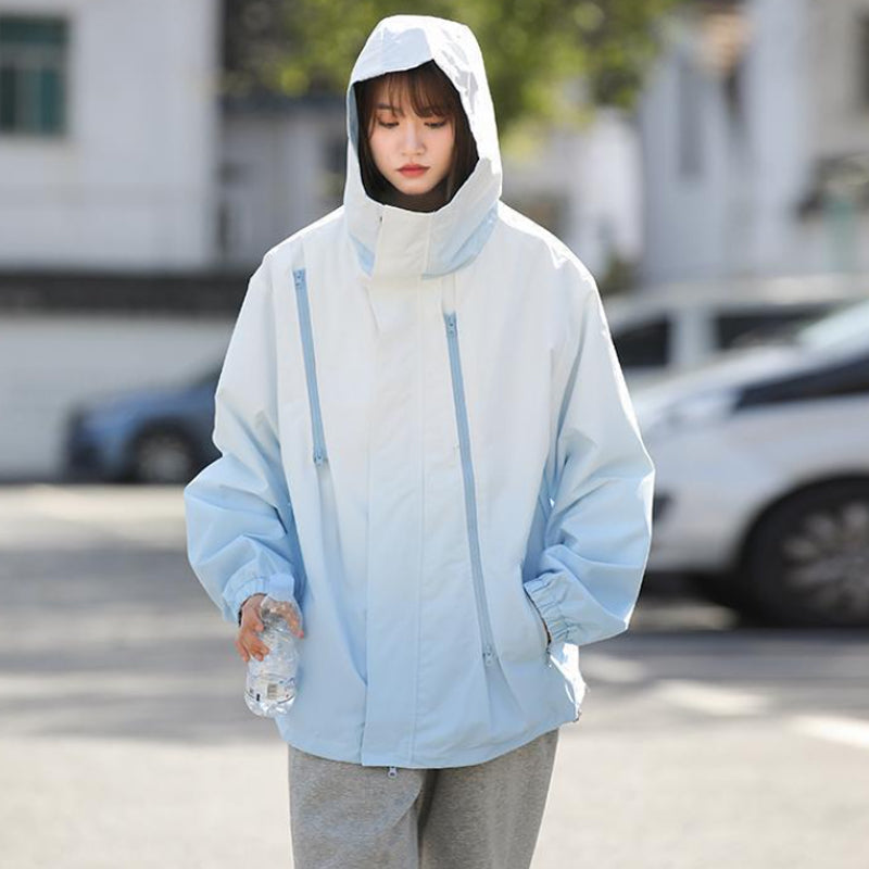 ✨New Arrival✨Gradient Color Unisex Hooded Windproof and Waterproof Jacket