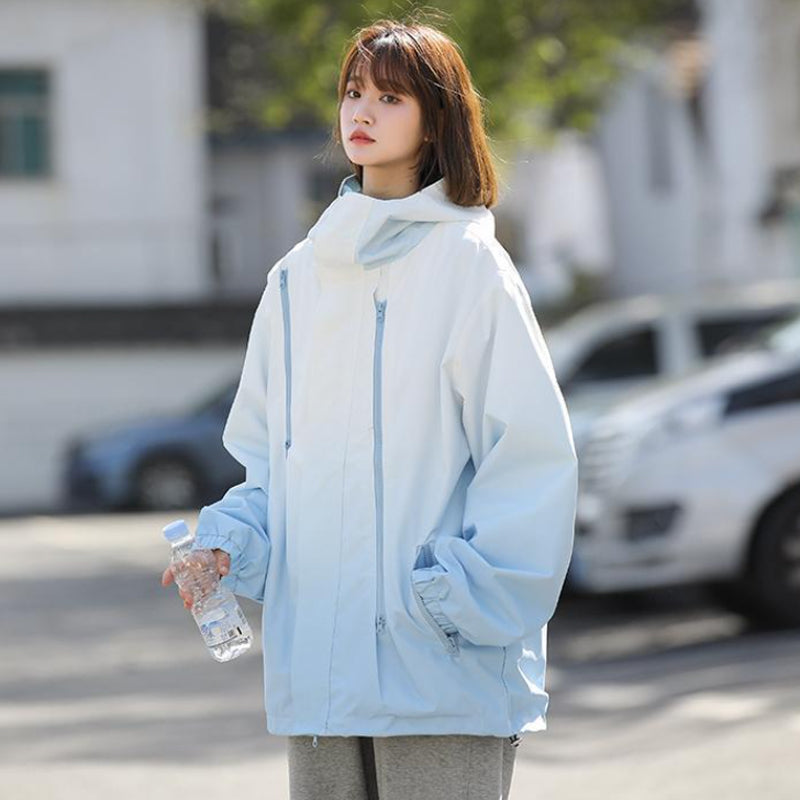✨New Arrival✨Gradient Color Unisex Hooded Windproof and Waterproof Jacket