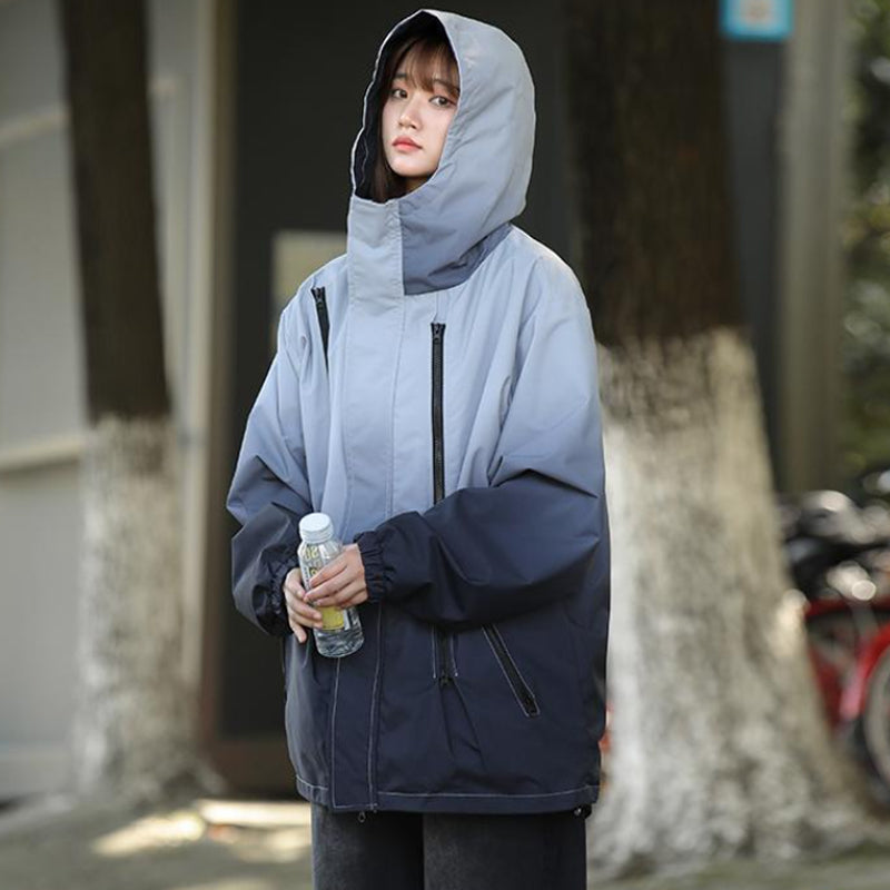 ✨New Arrival✨Gradient Color Unisex Hooded Windproof and Waterproof Jacket