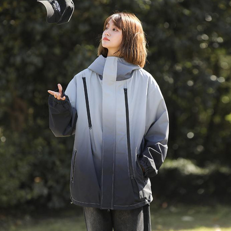 ✨New Arrival✨Gradient Color Unisex Hooded Windproof and Waterproof Jacket