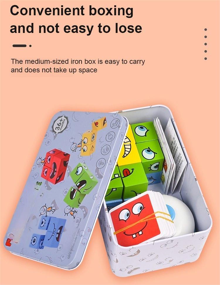 🎭 50% RABATT IM WEIHNACHTSANGEBOT! ✨ 5D-Puzzle "Gesichter-Veränderung" - Interaktives Familienspiel mit Rotierenden Ausdrücken für Kreatives Lernen 👨👩👧👦🔁