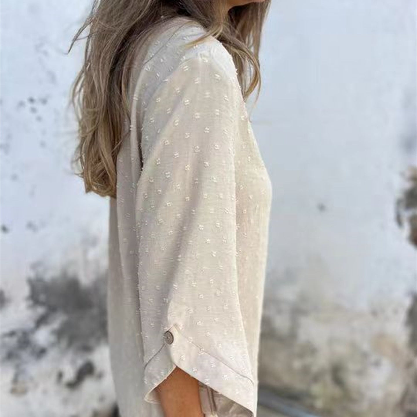 🔥Begrenzte Zeit - 50 % RABATT🔥Lässiges Jacquard-Oberteil mit Rundhalsausschnitt für Damen