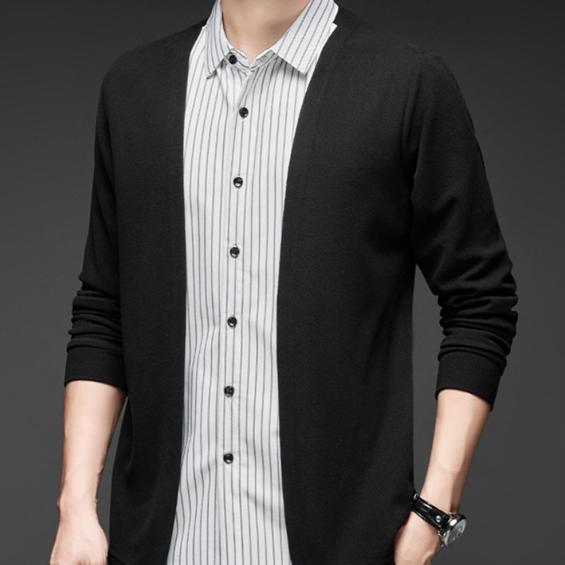 Herren Fake Zweiteiliger Gestreifter Langarmpullover(50% OFF)