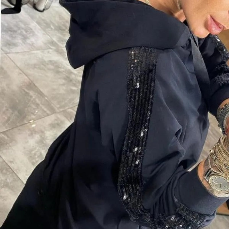 50% Rabatt🔥2-teiliges Set aus Oberteilen und Hosen mit Kapuze und Kordelzug für Damen