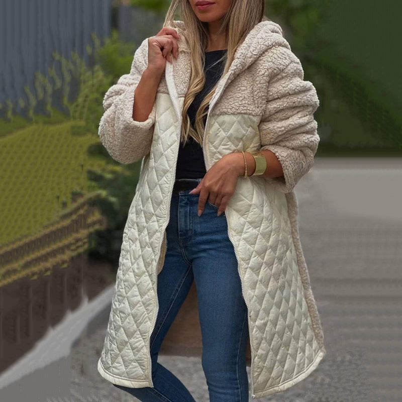 🔥🌸Gemütlicher Sherpa Steppmantel mit Kapuze🙋♀️