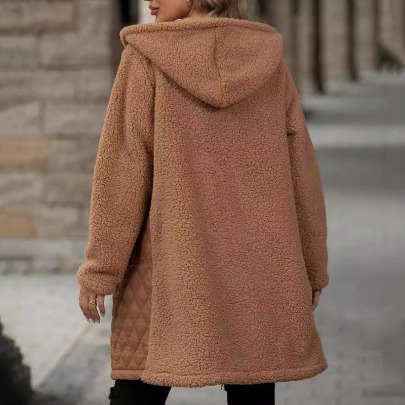 🔥🌸Gemütlicher Sherpa Steppmantel mit Kapuze🙋♀️