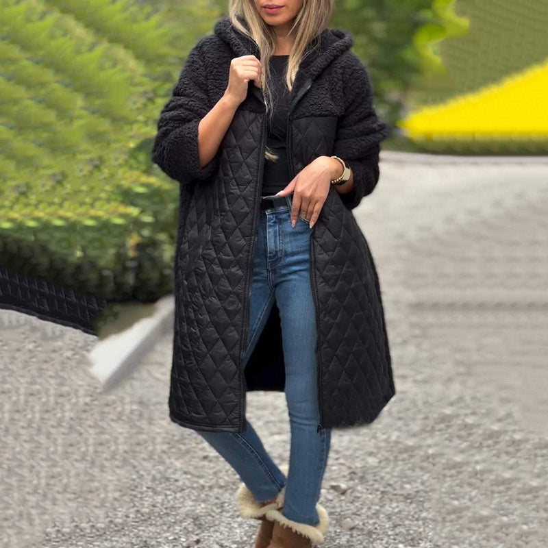 🔥🌸Gemütlicher Sherpa Steppmantel mit Kapuze🙋♀️