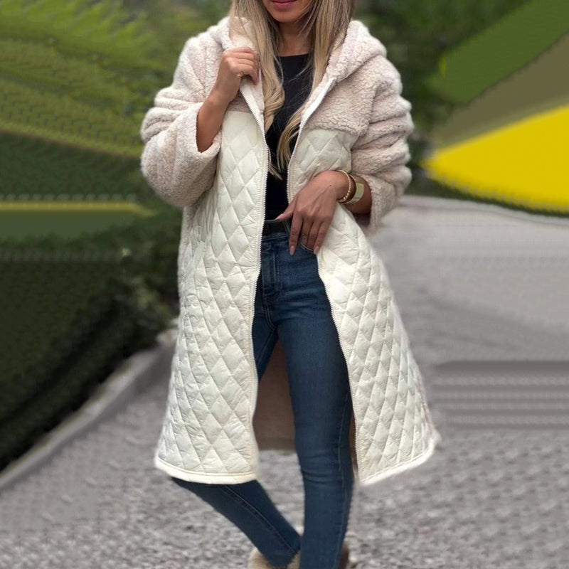 🔥🌸Gemütlicher Sherpa Steppmantel mit Kapuze🙋♀️